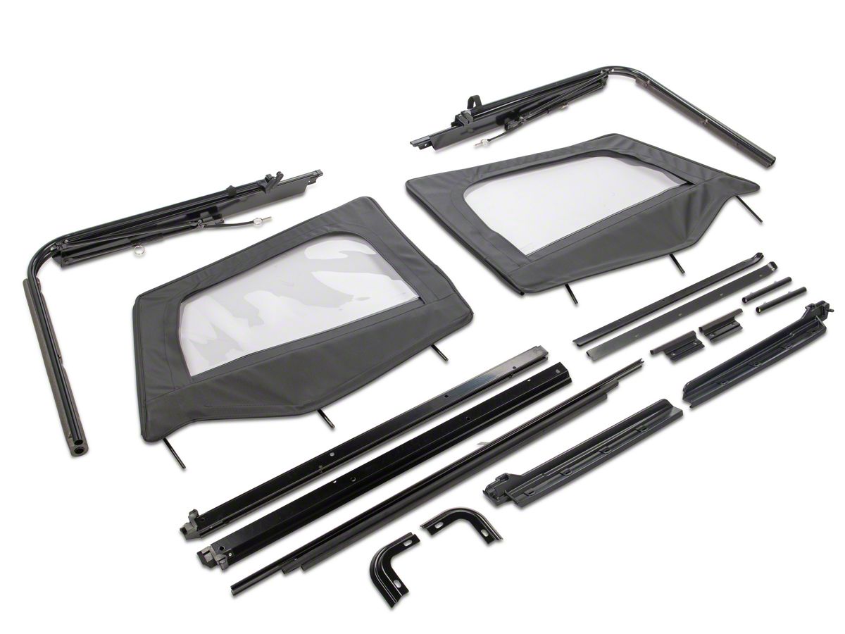 MasterTop Jeep Wrangler Replacement Soft Top with Door Skins, Frames and  Tinted Glass; Black Diamond 15601135 (88-95 Jeep Wrangler YJ)