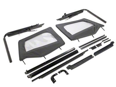 MasterTop Replacement Soft Top with Door Skins, Frames and Tinted Glass; Black Diamond (88-95 Jeep Wrangler YJ)