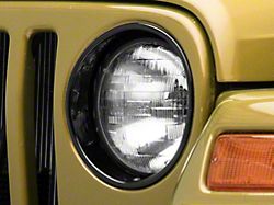 RedRock Headlight Bezels; Gloss Black (97-06 Jeep Wrangler TJ)