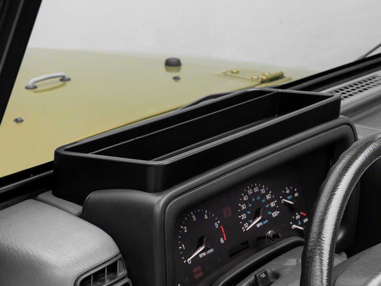 Interior Black ABS Plastic Dashboard Storage Box Tray Fit Jeep Wrangler TJ 97-06