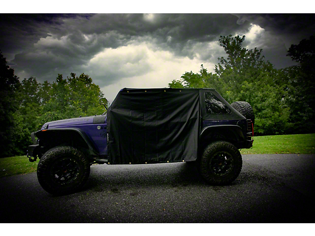 Four Door Rain Curtains; Black (07-23 Jeep Wrangler JK & JL 4-Door)