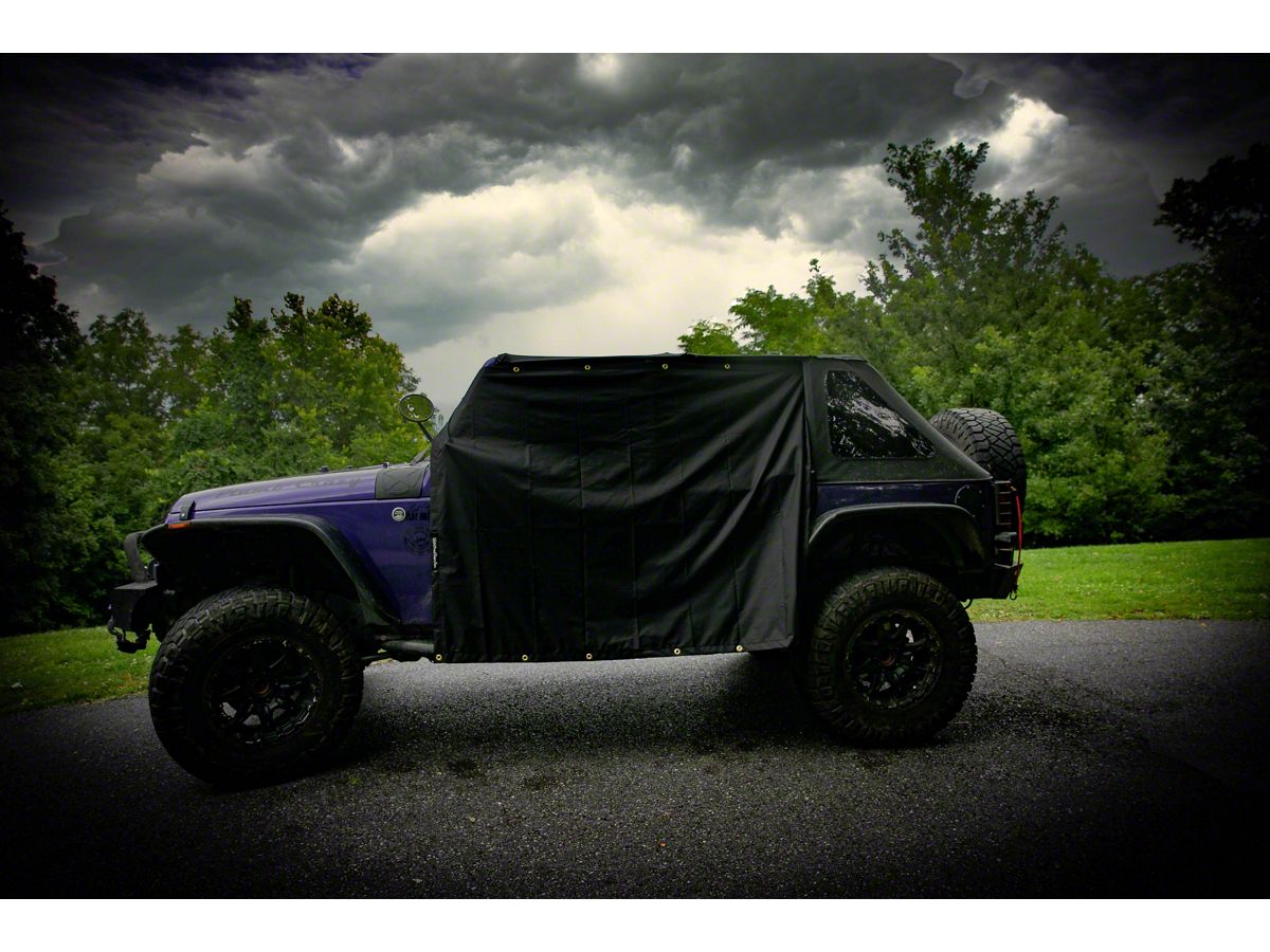 Jeep Wrangler Four Door Rain Curtains; Black (07-23 Jeep Wrangler JK & JL  4-Door) - Free Shipping