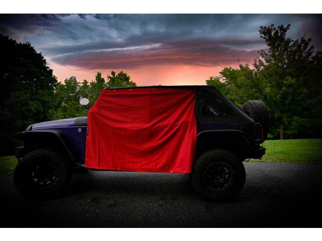 Four Door Rain Curtains; Red (07-24 Jeep Wrangler JK & JL 4-Door)
