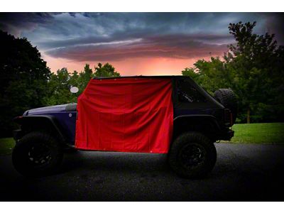 Four Door Rain Curtains; Red (07-23 Jeep Wrangler JK & JL 4-Door)