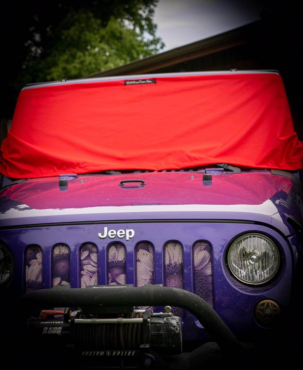 Jeep Wrangler Winter Windshield Cover; Red (Universal; Some Adaptation May Be Required) Free