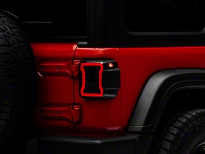 Oracle Black Series LED Tail Lights; Black Housing; Smoked Lens (18-23 Jeep Wrangler JL w/ Factory Halogen Tail Lights)