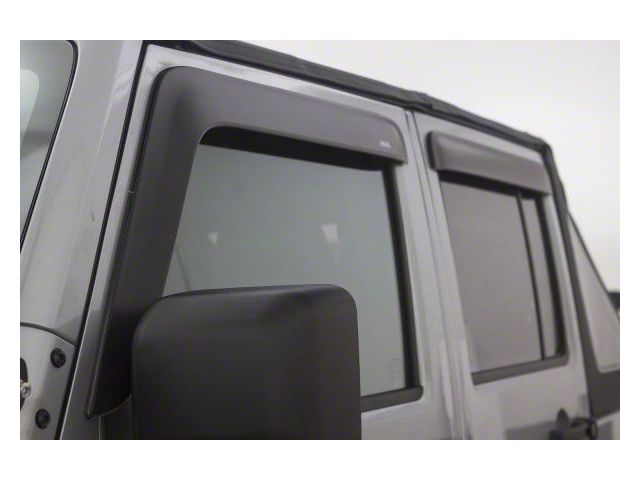 Aeroskin Hood Protector and Low Profile Ventvisor Window Deflectors Combo Kit; Matte Black (07-18 Jeep Wrangler JK 2-Door)