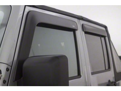 Aeroskin Hood Protector and Low Profile Ventvisor Window Deflectors Combo Kit; Matte Black (07-18 Jeep Wrangler JK 2-Door)