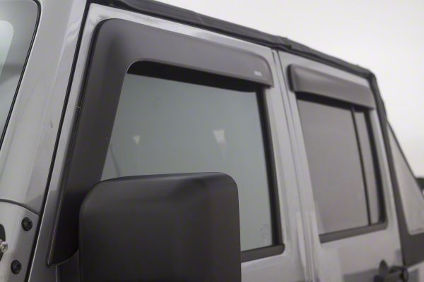 Low Profile Ventvisor Window Deflectors; Front and Rear; Matte Black (07-18 Jeep Wrangler JK 4-Door)