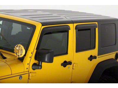 Ventvisor Window Deflectors; Front and Rear; Dark Smoke (07-18 Jeep Wrangler JK 4-Door)