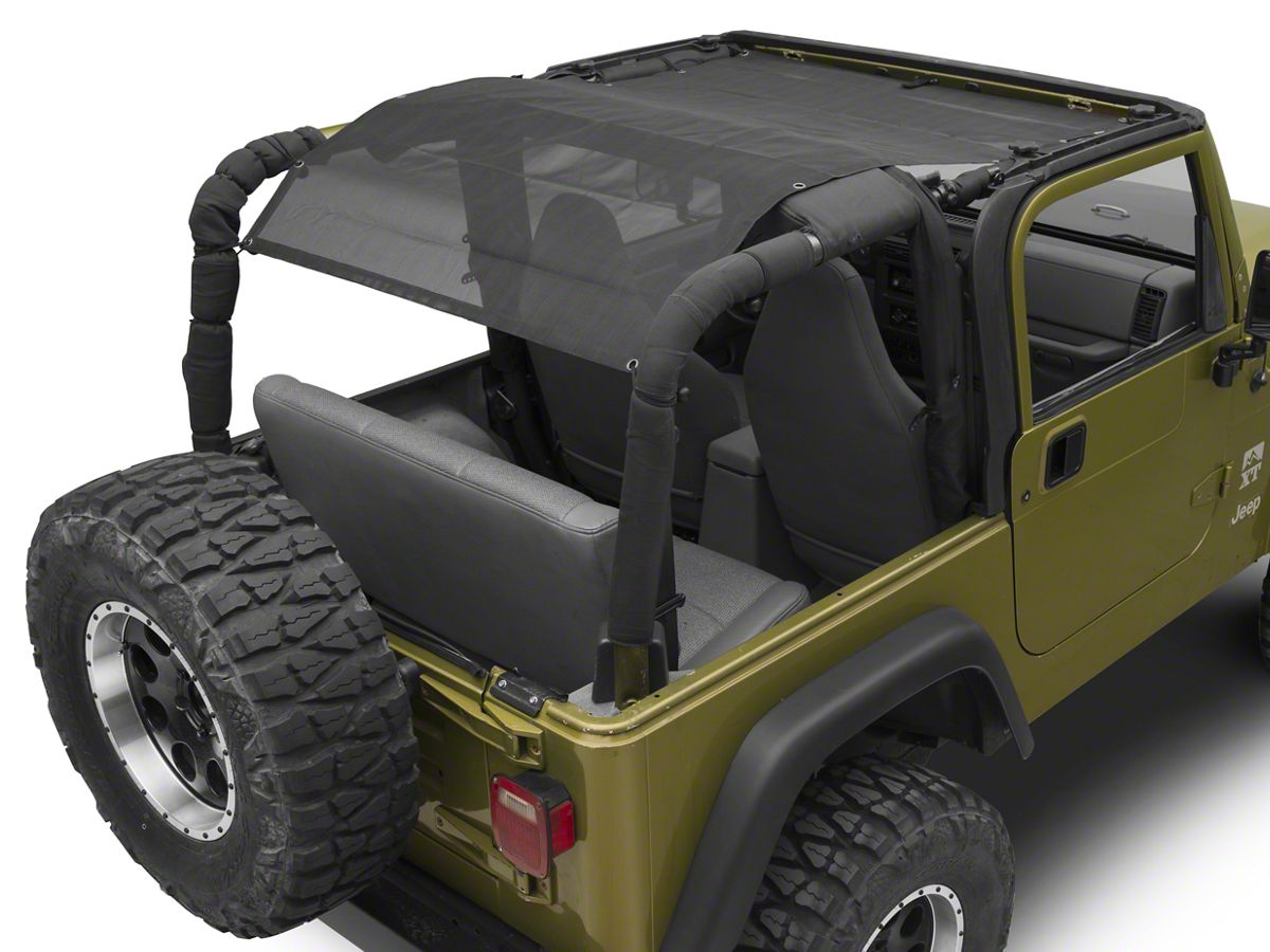 RedRock Jeep Wrangler TruShield Series Full Width Mesh Bikini Top; Black  J140386 (97-06 Jeep Wrangler TJ) - Free Shipping