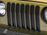 RedRock Grille Inserts; Gloss Black (97-06 Jeep Wrangler TJ)