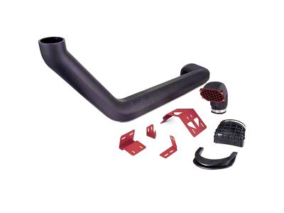 Borne Off-Road Snorkel with Micro-Wrinkle Red Brackets (18-24 2.0L or 3.6L Jeep Wrangler JL)