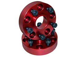 Alloy USA 1.25-Inch Red Wheel Adapters; 5x4.5 to 5x5 (84-01 Jeep Cherokee XJ)
