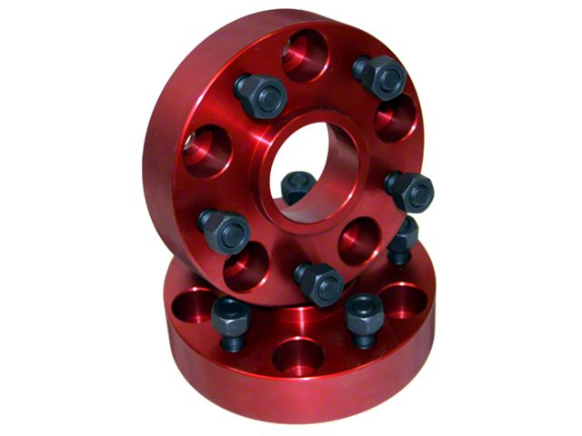 Alloy USA 1.25-Inch Red Wheel Adapters; 5x4.5 to 5x5 (84-01 Jeep Cherokee XJ)
