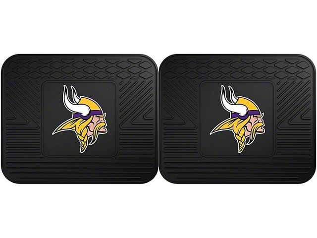 Molded Rear Floor Mats with Minnesota Vikings Logo (Universal; Some Adaptation May Be Required)