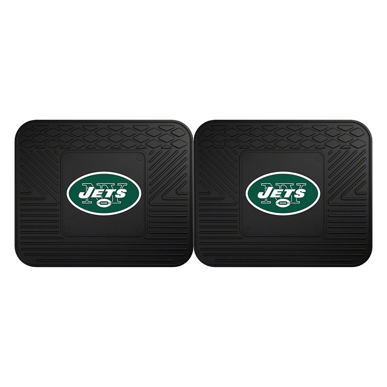 Molded Rear Floor Mats with New York Jets Logo (Universal; Some Adaptation May Be Required)