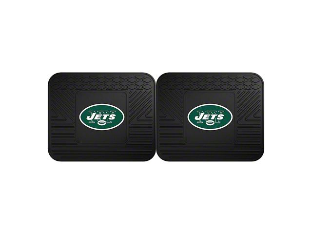 Molded Rear Floor Mats with New York Jets Logo (Universal; Some Adaptation May Be Required)