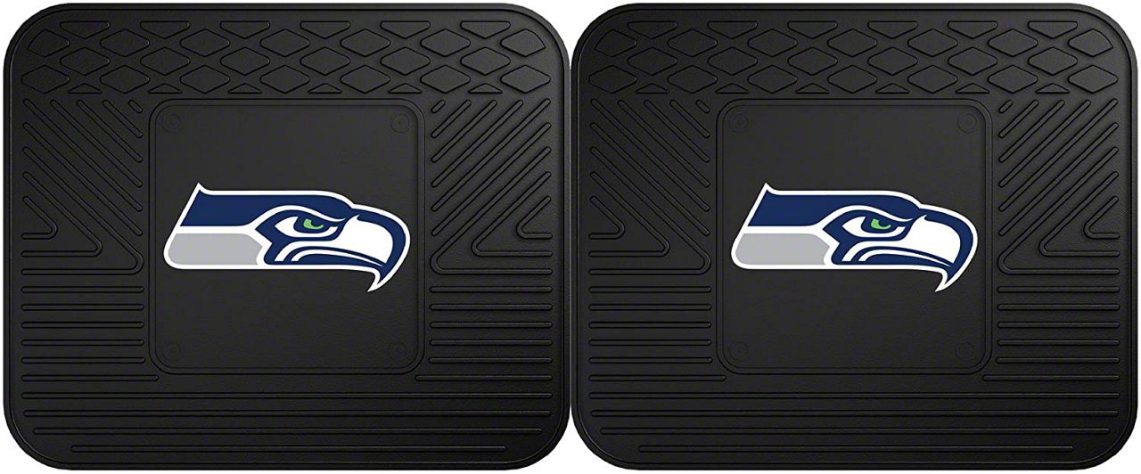 Silverado 1500 Molded Rear Floor Mats with Seattle Seahawks Logo
