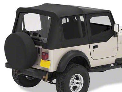 Bestop Replace-A-Top with Clear Windows; Black Denim (97-02 Jeep Wrangler TJ w/ Steel Half Doors)