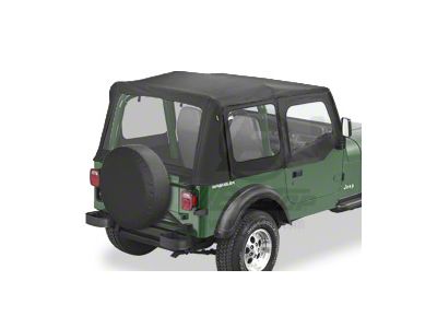 Bestop Replace-A-Top with Clear Windows; Black Denim (88-95 Jeep Wrangler YJ w/ Steel Half Doors)