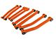 Steinjager Fixed Length Front and Rear Control Arms for 2.50 to 4-Inch Lift; Fluorescent Orange (07-18 Jeep Wrangler JK)
