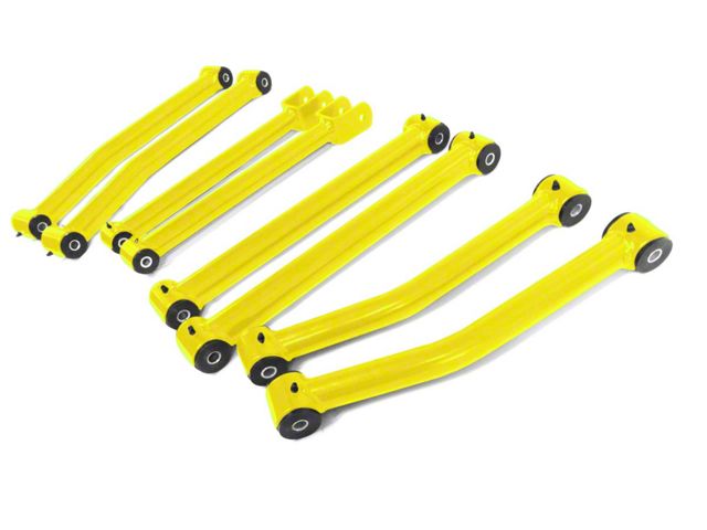 Steinjager Fixed Length Front and Rear Control Arms for 2.50 to 4-Inch Lift; Lemon Peel (07-18 Jeep Wrangler JK)