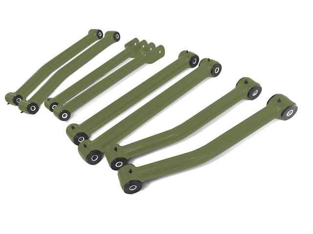 Steinjager Fixed Length Front and Rear Control Arms for 2.50 to 4-Inch Lift; Locas Green (07-18 Jeep Wrangler JK)