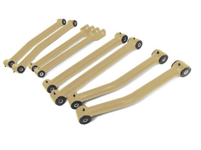 Steinjager Fixed Length Front and Rear Control Arms for 2.50 to 4-Inch Lift; Military Beige (07-18 Jeep Wrangler JK)