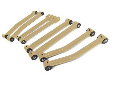 Steinjager Fixed Length Front and Rear Control Arms for 2.50 to 4-Inch Lift; Military Beige (07-18 Jeep Wrangler JK)