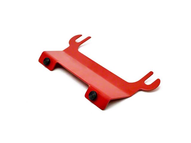 Steinjager License Plate Relocation Bracket for Steinjager Tube Bumper with Roller Fairlead; Red Baron (07-18 Jeep Wrangler JK)