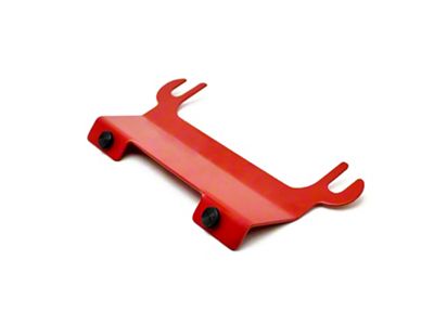 Steinjager License Plate Relocation Bracket for Steinjager Tube Bumper with Roller Fairlead; Red Baron (07-18 Jeep Wrangler JK)