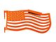 Steinjager Premium American Flag Front Trail Doors; Fluorescent Orange (07-18 Jeep Wrangler JK)
