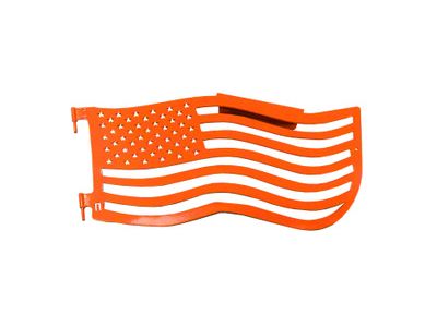 Steinjager Premium American Flag Front Trail Doors; Fluorescent Orange (97-06 Jeep Wrangler TJ)