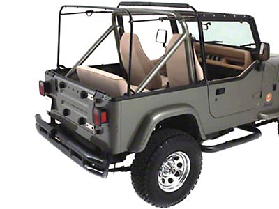 Smittybilt Jeep Wrangler OEM Replacement Soft Top w/ Tinted Windows - Black  Denim 9870215 (87-95 Jeep Wrangler YJ w/ Factory Soft Top & Half Doors)