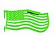 Steinjager Premium American Flag Front Trail Doors; Neon Green (07-18 Jeep Wrangler JK)