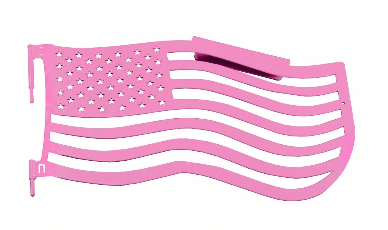 Steinjager Premium American Flag Front Trail Doors; Pinky (07-18 Jeep Wrangler JK)