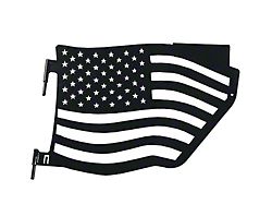 Steinjager Premium American Flag Rear Trail Doors; Black (07-18 Jeep Wrangler JK 4-Door)