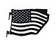 Steinjager Premium American Flag Rear Trail Doors; Black (07-18 Jeep Wrangler JK 4-Door)