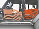Steinjager Premium American Flag Rear Trail Doors; Fluorescent Orange (18-24 Jeep Wrangler JL 4-Door)