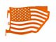 Steinjager Premium American Flag Rear Trail Doors; Fluorescent Orange (18-24 Jeep Wrangler JL 4-Door)