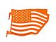 Steinjager Premium American Flag Rear Trail Doors; Fluorescent Orange (07-18 Jeep Wrangler JK 4-Door)