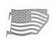Steinjager Premium American Flag Rear Trail Doors; Gray Hammertone (07-18 Jeep Wrangler JK 4-Door)