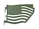 Steinjager Premium American Flag Rear Trail Doors; Locas Green (18-24 Jeep Wrangler JL 4-Door)
