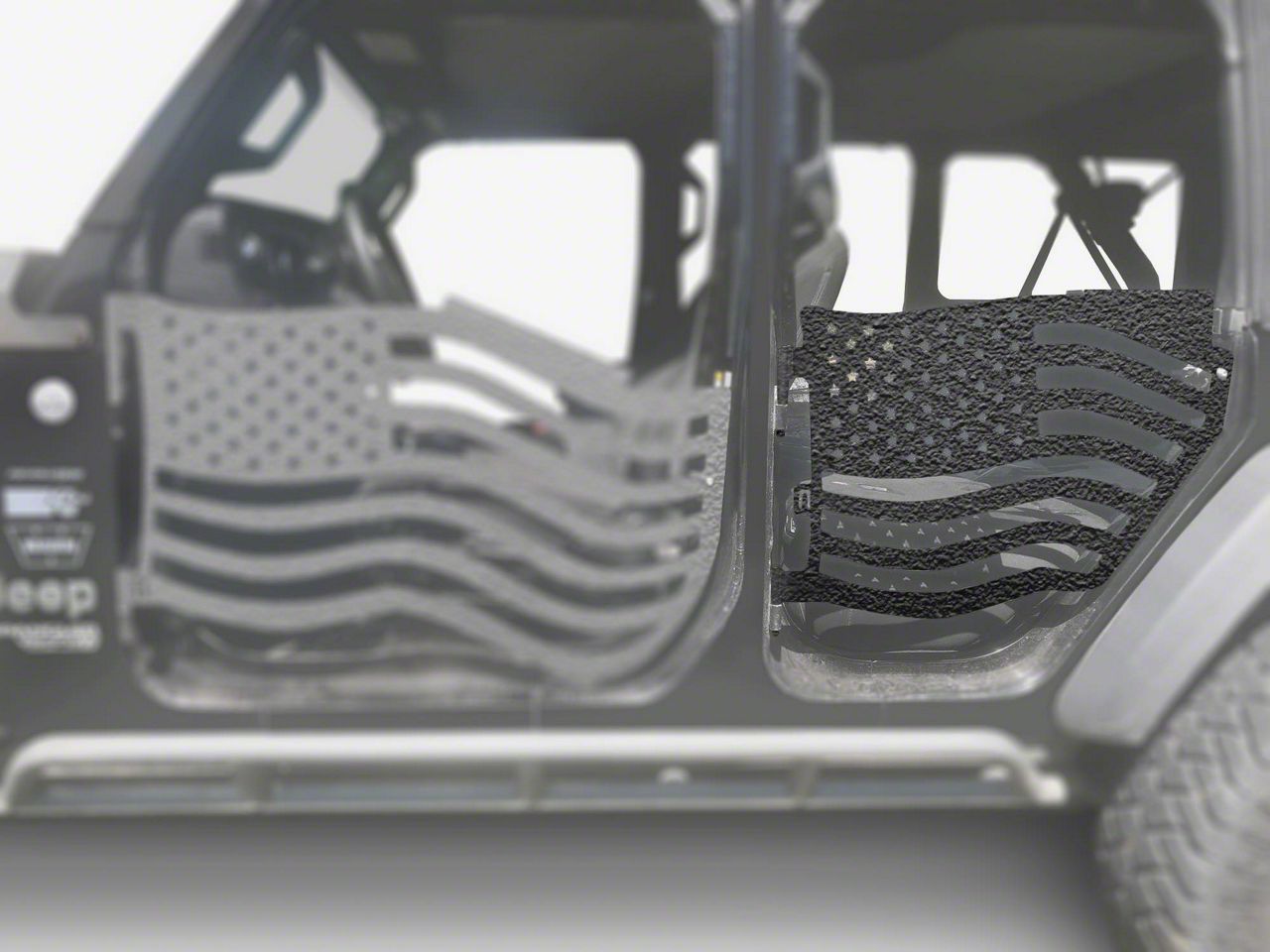 Steinjager Jeep Wrangler Premium American Flag Rear Trail Doors