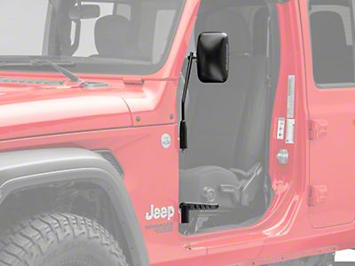 Textured Black jabtraxx 2 Pack Jeep Mirrors Doors Off Side View Mirrors Rectangular Wrangler Mirrors Doorless Mirrors Qucik Release Door Hinge Mirrors for 2007-2017 Jeep Wrangler JK JKU CJ YJ 