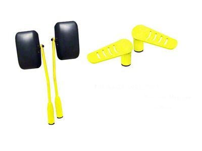 Steinjager Premium Mirror and Foot Peg Kit; Neon Yellow (18-23 Jeep Wrangler JL)