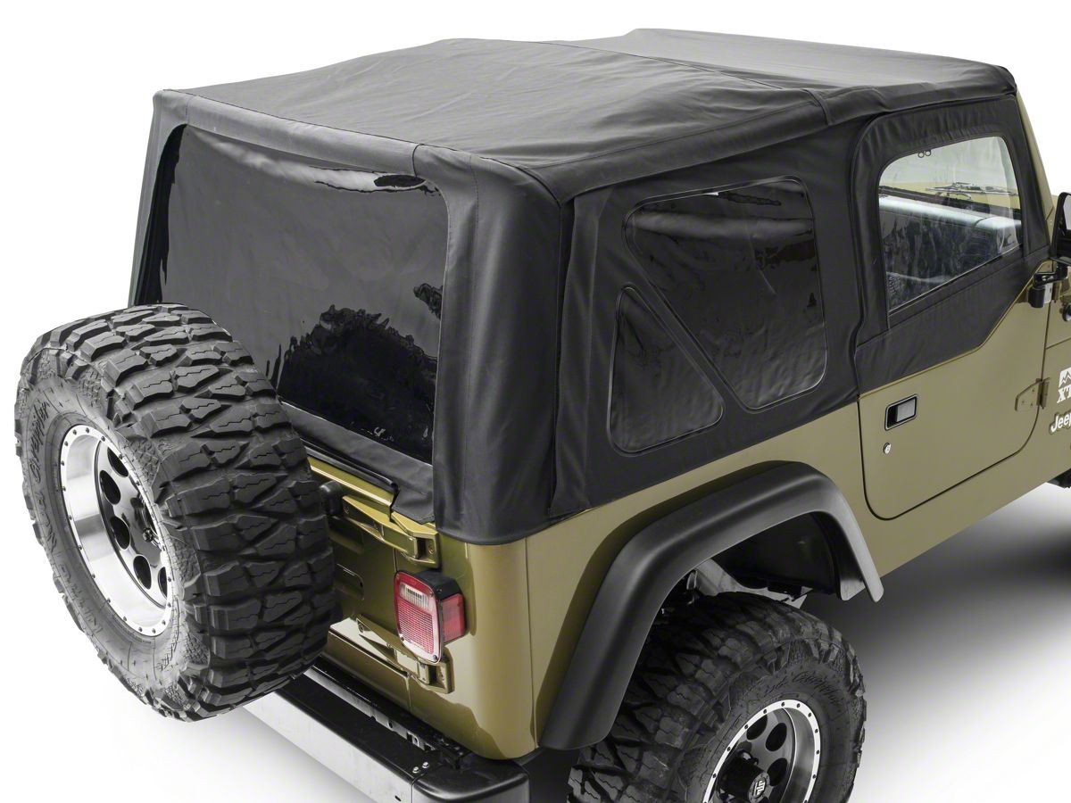 Smittybilt Replacement Top W Upper Door Skins Tinted Windows Black Denim 97 06 Jeep Wrangler Tj W Factory Soft Top Excluding Unlimited