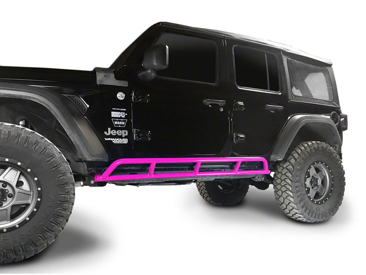 Steinjager Jeep Wrangler Rock Sliders; Hot Pink J0049204 (18-23 Jeep  Wrangler JL 4-Door) - Free Shipping