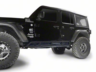 Steinjager Rock Sliders; Texturized Black (18-24 Jeep Wrangler JL 4-Door)